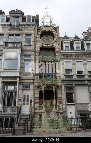 Maison Saint-Cyr, 11, Square Ambiorix, Brussel, von Gustav Strauven Stockfoto