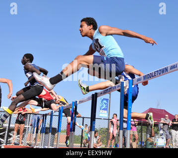 Die High School Klasse L Strecke Meisterschaft treffen in Middletown, CT USA. Stockfoto