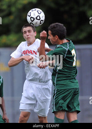 High School Fußball Aktion CT USA Stockfoto