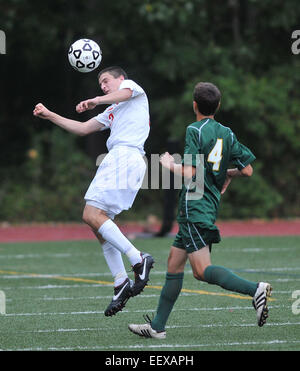 High School Fußball Aktion CT USA Stockfoto