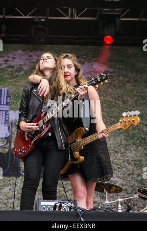 Latitude Festival-Tag vier im Henham Park, Southwold, Suffolk mit: Haim wo: Southwold, Vereinigtes Königreich bei: 20. Juli 2014 Stockfoto