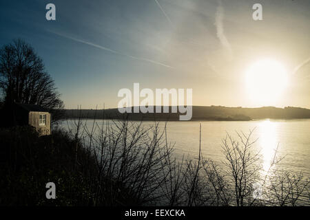 Dylan Thomas schreiben Schuppen in Laugharne, Wales Stockfoto