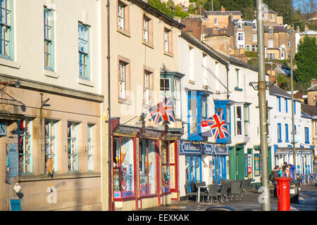 Matlock Bath Market Town Village im Derbyshire Peak District, England, Großbritannien, Winter 2014 Stockfoto