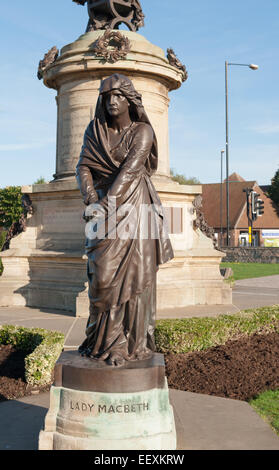 Sir Ronald Gower Denkmal für William Shakespeare, Bancroft Gärten am Fluss Avon in Stratford-upon-Avon, England, Vereinigtes Königreich Stockfoto