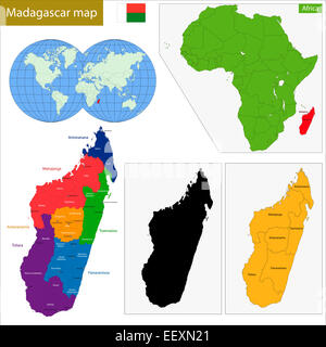 Madagaskar-Karte Stockfoto