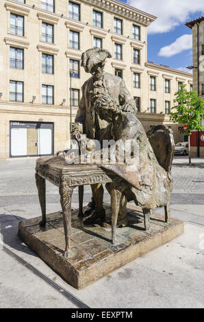 Bronze-Denkmal, Architekt Alberto de Churriguera und fränkischen Grafen José del Castillo, Salamanca, Kastilien und Leon, Spanien Stockfoto