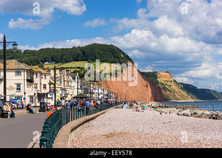 Sidmouth, Devon, UK - Strand und Meer im Sommer Stockfoto