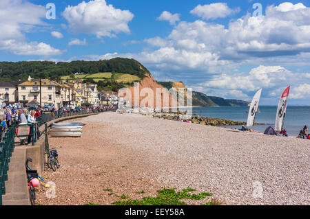 Devon Küste - Strand Sidmouth, England Stockfoto