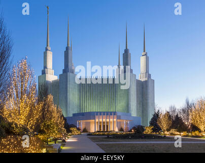 Washington DC-Tempel oder die Kirche von Jesus Christus von Heiligen in Kensington, Maryland, USA Stockfoto