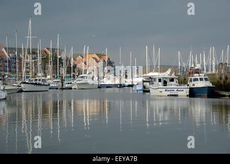 Bilder Binnenhafen, marine, bei Weymouth, Dorset. Stockfoto