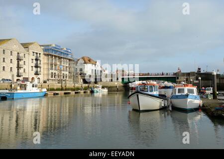 Bilder Binnenhafen, marine, bei Weymouth, Dorset. Stockfoto