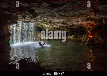 Zip-Lining, Explor, Riviera Maya, Yucatan, Mexiko. Stockfoto