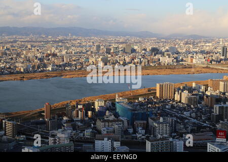 Dieses Bild von Osaka, Japan wurde im Januar 2015 gefangen genommen. Stockfoto