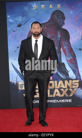 Film Premiere der Wächter der Galaxie mit: Dave Bautista Where: Los Angeles, California, Vereinigte Staaten von Amerika bei: 21. Juli 2014 Stockfoto