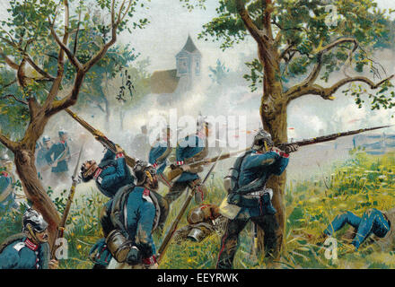 Die Schlacht von Königgrätz oder die Schlacht von Sadowa, Sadová oder Hradec Králové, die entscheidende Schlacht des preußisch-österreichischen Krieges, auf Stockfoto
