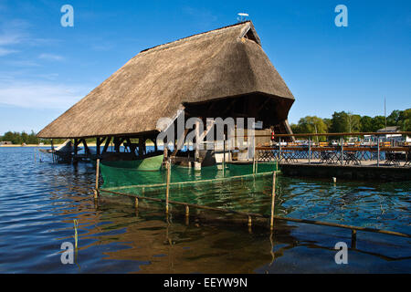 Bootshaus in Krakau (Deutschland). Stockfoto