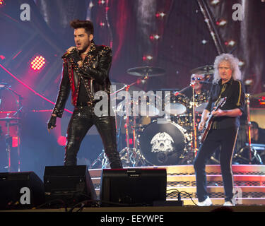 Birmingham, Vereinigtes Königreich. 23. Januar 2015. Adam Lambert + Queen bei Barclaycard Arena Birmingham 23. Januar 2015 Credit: AGP/Alamy Live-Nachrichten Stockfoto