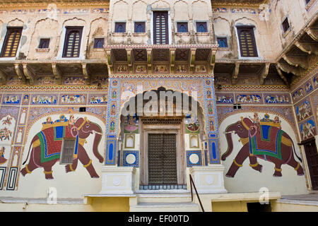 Indien, Rajasthan, Mandawa, traditionelle haveli Stockfoto