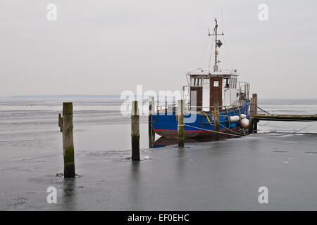 Angelboote/Fischerboote am Salzhaff. Stockfoto