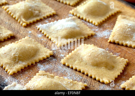 Geschmortes Rindfleisch Agnolotti Stockfoto