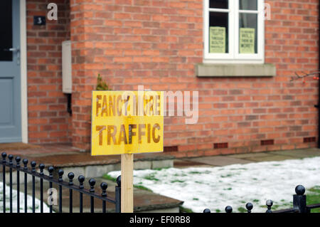 Derbyshire Dorf Süd Wingfield "Nein sagen" Kampagne zur grünen Wohnsiedlung. Stockfoto