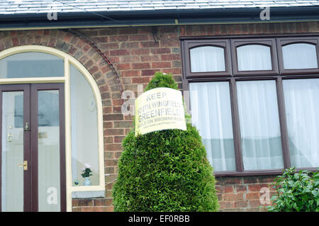 Derbyshire Dorf Süd Wingfield "Nein sagen" Kampagne zur grünen Wohnsiedlung. Stockfoto