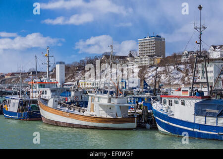 Fischerei-Hafen in Sassnitz (Deutschland). Stockfoto