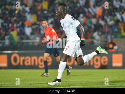 Äquatorial-Guinea. 23. Januar 2015. Afrikacup der Nationen Fußball. Südafrika vs. Senegal. Torjubel von Serigne m.k. Mbodji (SEN) © Action Plus Sport/Alamy Live News Stockfoto