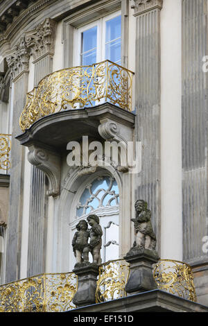 Balkon-Detail von Ephraim-Palais, bekannt als die schönste Ecke von Berlin. Stockfoto