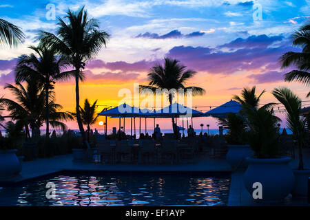 Sonnenuntergang in Providenciales auf Turks und Caicos Stockfoto