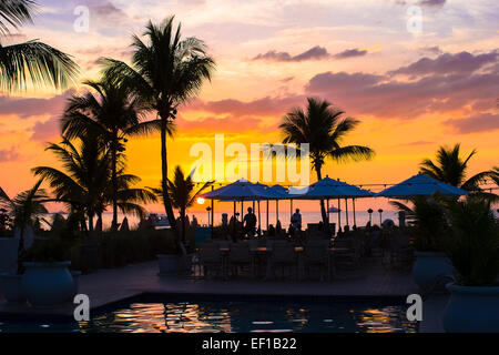 Sonnenuntergang in Providenciales auf Turks und Caicos Stockfoto