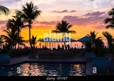 Sonnenuntergang in Providenciales auf Turks und Caicos Stockfoto