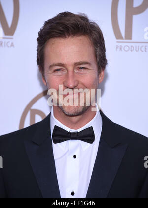 Century City, Kalifornien, USA. 24. Januar 2015. Edward Norton kommt für die 2015 Hersteller Guild Awards im Hyatt Regency Century Plaza. © Lisa O'Connor/ZUMA Draht/Alamy Live-Nachrichten Stockfoto