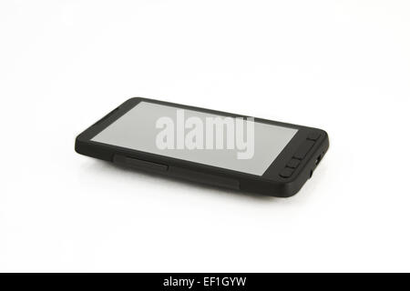 Erweiterte Smartphone auf weißem Hintergrund. Leerer Bildschirm. Stockfoto