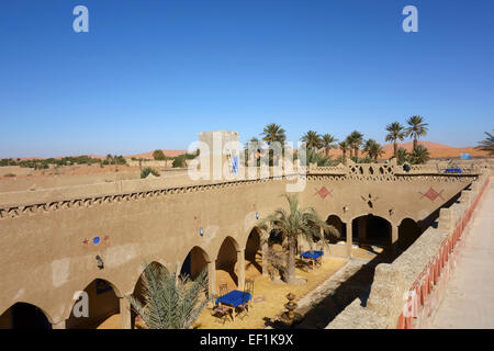 Auberge Les Roches, Unterkunft in Merzouga, Marokko Stockfoto