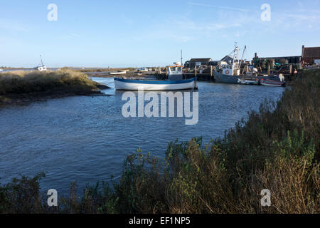 Boote Brancaster Staithe Fischerhafen Stockfoto