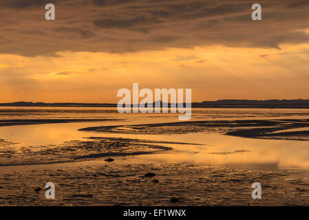 Holy Island Sand aus dem Damm, Lindisfarne, Northumberland, England Stockfoto