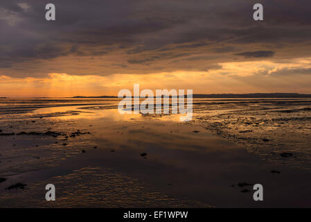 Holy Island Sand aus dem Damm, Lindisfarne, Northumberland, England Stockfoto