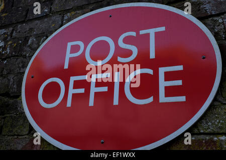 Postamt Wand Zeichen Chilham Dorf Kent Januar 2015 Stockfoto