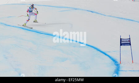 St. 25. Januar 2015. Moritz, Schweiz. Lindsey Vonn aus den USA konkurriert während der Audi FIS Ski World Cup Damen Super-G in St. Moritz © Action Plus Sport/Alamy Live News Stockfoto