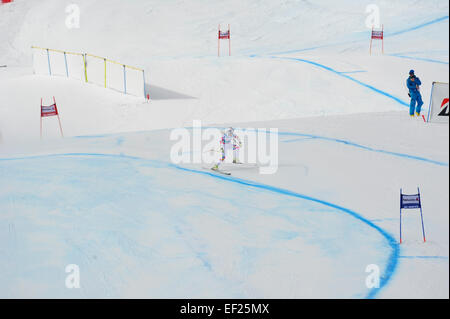 St. 25. Januar 2015. Moritz, Schweiz. Lindsey Vonn aus den USA konkurriert während der Audi FIS Ski World Cup Damen Super-G in St. Moritz © Action Plus Sport/Alamy Live News Stockfoto