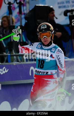 St. 25. Januar 2015. Moritz, Schweiz. Nicole Hosp AUT konkurriert während der Audi FIS Ski World Cup Damen Super-G in St. Moritz © Action Plus Sport/Alamy Live News Stockfoto