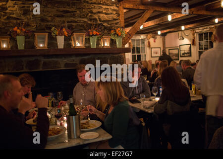 Kunden Essen im Purdy ist Landwirt und die Fische in North Salem, New York. Stockfoto