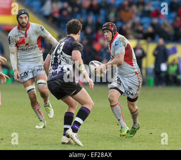 Oxford, UK. 25. Januar 2015. Europäische Rugby Champions Cup. London Welsh gegen Olympique Lyon. James Lewis. Bildnachweis: Action Plus Sport Bilder/Alamy Live News Stockfoto