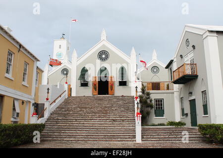 Außen - St.-Peter Kirche, St. George's, Bermuda Stockfoto