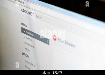 Screenshot von APP.NET Website, eine social-Media-Dienst ähnlich wie Twitter. Stockfoto