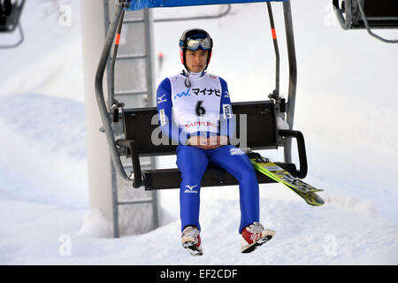 Sapporo, Hokkaido, Japan. 25. Januar 2015. Reruhi Shimizu (JPN) Skispringen: FIS Skisprung Welt Cup Großschanze Individuum (HS134) im Stadium der Okurayama springen in Sapporo, Hokkaido, Japan. © Hitoshi Mochizuki/AFLO/Alamy Live-Nachrichten Stockfoto