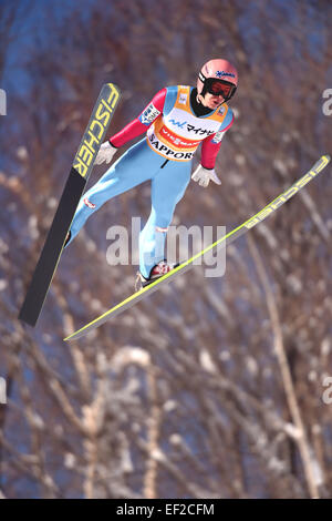 Sapporo, Hokkaido, Japan. 25. Januar 2015. Stefan Kraft (AUT) Skispringen: FIS Skisprung Welt Cup Großschanze Individuum (HS134) im Stadium der Okurayama springen in Sapporo, Hokkaido, Japan. © Hitoshi Mochizuki/AFLO/Alamy Live-Nachrichten Stockfoto