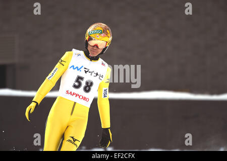 Sapporo, Hokkaido, Japan. 25. Januar 2015. Noriaki Kasai (JPN) Skispringen: FIS Skisprung Welt Cup Großschanze Individuum (HS134) im Stadium der Okurayama springen in Sapporo, Hokkaido, Japan. © Hitoshi Mochizuki/AFLO/Alamy Live-Nachrichten Stockfoto