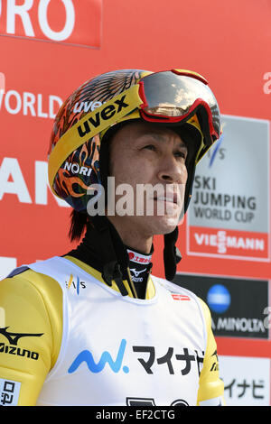 Sapporo, Hokkaido, Japan. 25. Januar 2015. Noriaki Kasai (JPN) Skispringen: FIS Skisprung Welt Cup Großschanze Individuum (HS134) im Stadium der Okurayama springen in Sapporo, Hokkaido, Japan. © Hitoshi Mochizuki/AFLO/Alamy Live-Nachrichten Stockfoto